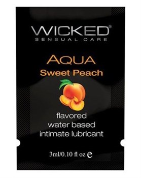 Лубрикант с ароматом спелого персика Wicked Aqua Sweet Peach - 3 мл. Wicked 90380-sashet