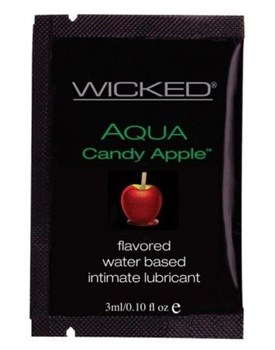 Лубрикант с ароматом сахарного яблока Wicked Aqua Candy Apple - 3 мл. Wicked 90404-sachet