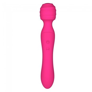 Ярко-розовый вибромассажер Twist - 22 см.