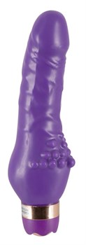 Фиолетовый вибратор Minivibrator с шипиками - 16 см.