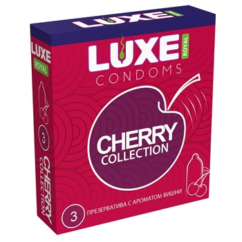 Презервативы с ароматом вишни LUXE Royal Cherry Collection - 3 шт. Luxe LUXE Royal Cherry Collection №3