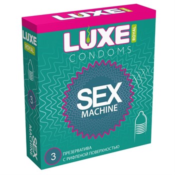 Ребристые презервативы LUXE Royal Sex Machine - 3 шт. Luxe LUXE Royal Sex Machine №3