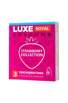 Презервативы с ароматом клубники LUXE Royal Strawberry Collection - 3 шт.