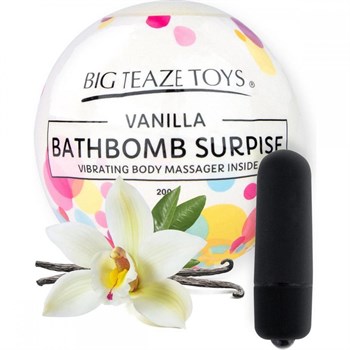 Бомбочка для ванны Bath Bomb Surprise Vanilla + вибропуля Big Teaze Toys 27421