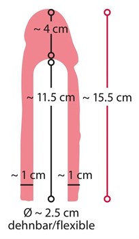 Телесная насадка-реалистик Extension Sleeve - 15,5 см.