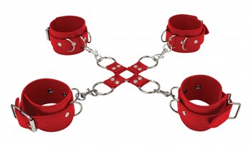 Красный комплект оков Hand And Legcuffs