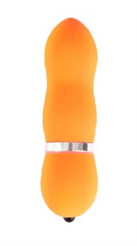 Оранжевый водонепроницаемый мини-вибратор - 10 см.