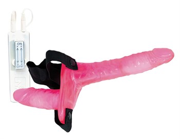 {{photo.Alt || photo.Description || 'Поясной розовый виброфаллос с вагинальной пробкой - 17,5 см.'}}