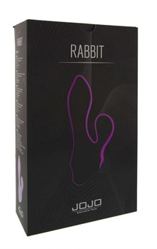 Фиолетовый мини-вибратор с клиторальным стимулятором JOJO  Rabbit - 11 см.