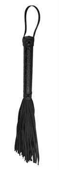 Чёрная многохвостая кожаная плетка Passionate Flogger - 39 см. Erokay EK-3106BLK