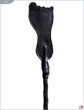 Витой короткий стек с кожаным наконечником в форме ступни - 70 см.
