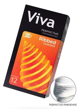{{photo.Alt || photo.Description || 'Ребристые презервативы VIVA Ribbed - 12 шт.'}}