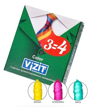 {{photo.Alt || photo.Description || 'Цветные ароматизированные презервативы VIZIT Color - 3 шт.'}}