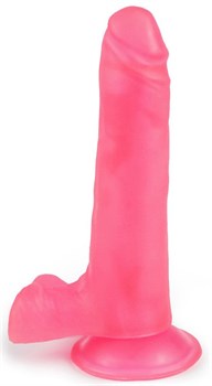 Розовый фаллоимитатор-реалистик на присоске - 16,5 см.