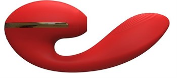 {{photo.Alt || photo.Description || 'Красный вибромассажер Tina со стимулятором клитора - 17,5 см.'}}
