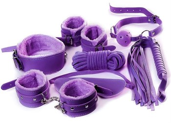Фиолетовый набор БДСМ «Накажи меня нежно» с карточками Штучки-дрючки 690205
