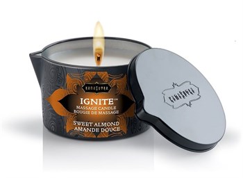 Массажная свеча Ignite Sweet Almond с ароматом миндаля - 170 гр.