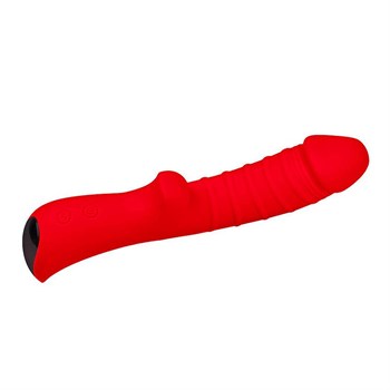 Красный вибромассажер 5  Silicone Wild Passion - 19,1 см.