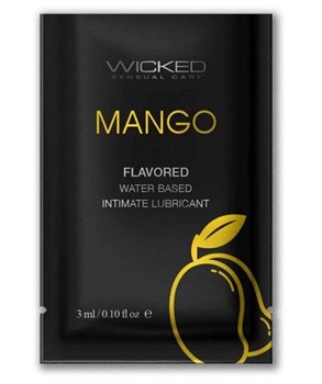 Лубрикант на водной основе с ароматом манго Wicked Aqua Mango - 3 мл. Wicked SAM90460