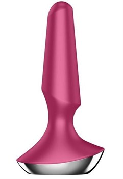 Малиновая анальная пробка с вибрацией Satisfyer Plug-ilicious 2 - 14 см. 202432