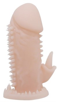 Телесная насадка на пенис со стимулятором клитора - 11,5 см. Baile BI-016007-1002S