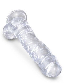 Прозрачный фаллоимитатор 8  Cock with Balls - 22,2 см.
