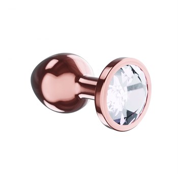 Пробка цвета розового золота с прозрачным кристаллом Diamond Moonstone Shine S - 7,2 см. - фото 83028