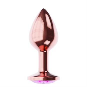 Пробка цвета розового золота с лиловым кристаллом Diamond Quartz Shine L - 8,3 см. - фото 83030