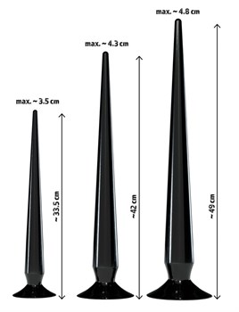 Набор из 3 длинных анальных пробок Super Long Flexible Butt Plug Set