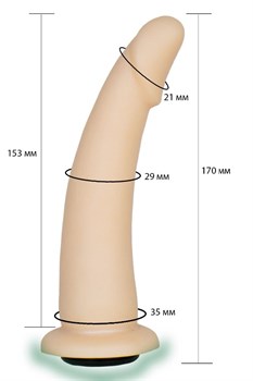 Телесная гладкая насадка-фаллоимитатор Harness - 17 см.