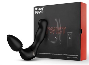 Черный гибридный вибромассажер Nexus Revo Twist