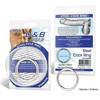 Стальное эрекционное кольцо STEEL COCK RING - 4.5 см. BlueLine BLM4002