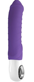 Фиолетовый вибратор с рёбрышками Tiger - 22,3 см.