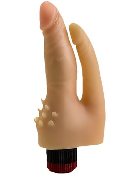 Анально-вагинальный вибратор с шипами для массажа клитора - 17 см.