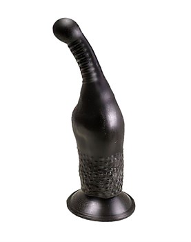 Чёрный анальный фаллоимитатор на присоске - 16,5 см.