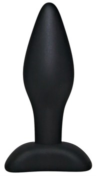 Чёрный анальный стимулятор Silicone Butt Plug Small - 9 см.