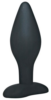 Чёрный анальный стимулятор Silicone Butt Plug Large - 12 см.