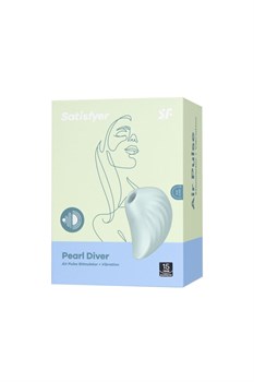 Салатовый вакуум-волновой стимулятор клитора Satisfyer Pearl Diver