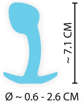 Голубая анальная втулка Mini Butt Plug - 7,1 см.