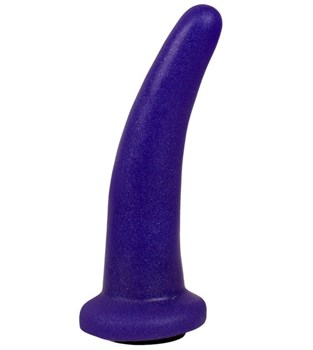 Фиолетовая гладкая изогнутая насадка-плаг - 14 см 237300