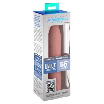 Телесная насадка-удлинитель Uncut Silicone Penis Enhancer - 17,8 см.