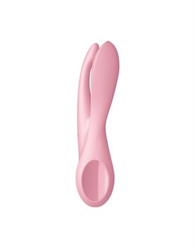 Розовый вибратор Threesome 1 с  пальчиками 