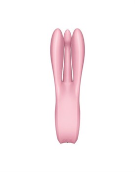Розовый вибратор Threesome 1 с  пальчиками 