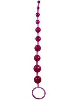 Ярко-розовая анальная цепочка Beads of Pleasure - 30 см.