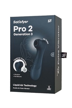 Черный вакуумный стимулятор клитора Satisfyer Pro 2 Generation 3