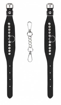 Черные наручники Diamond Studded Wrist Cuffs