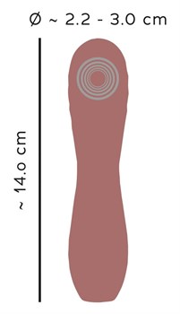 Коричневый вибратор Hazel 02 с рельефной головкой - 14 см.