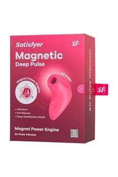 Розовый вакуум-волновой бесконтактный стимулятор клитора Magnetic Deep Pulse