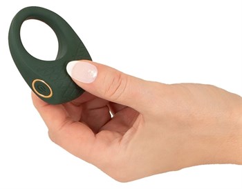 Зеленое эрекционное виброкольцо Luxurious Vibro Cock Ring