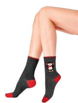 Хлопковые носочки с веселым пингвином Christmas Socks 350700